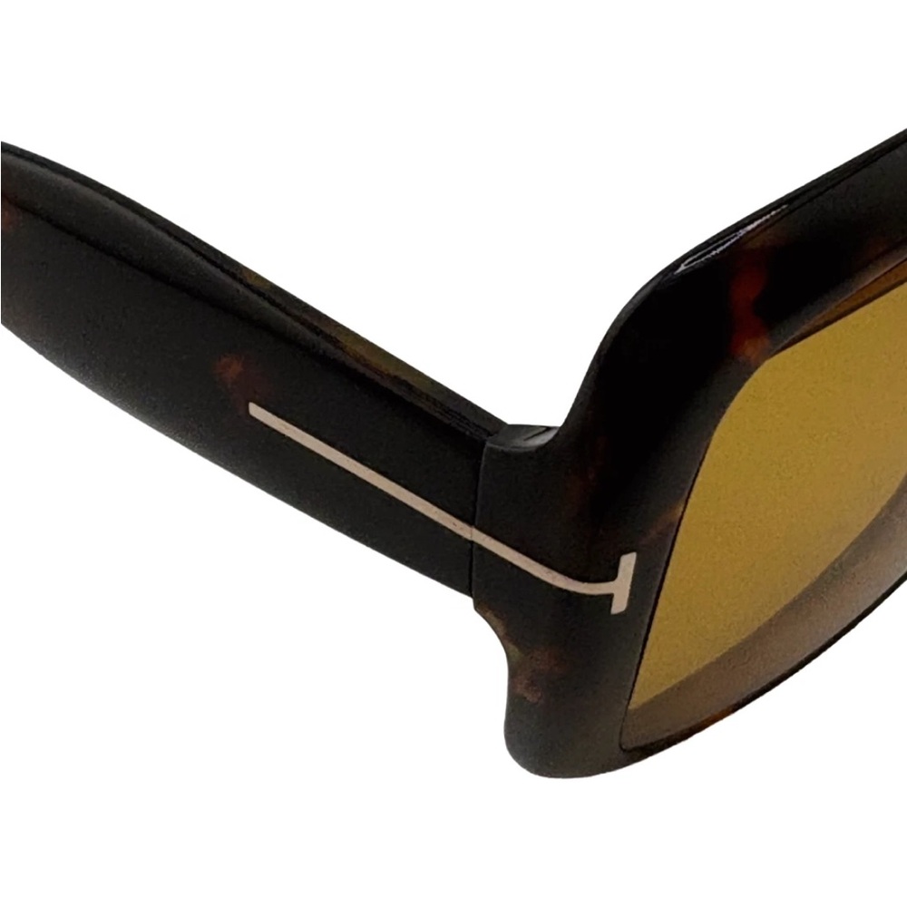 Tom Ford Aurora  Tortoiseshell Square Sunglasses with Amber Lenses - Picture 6 of 9